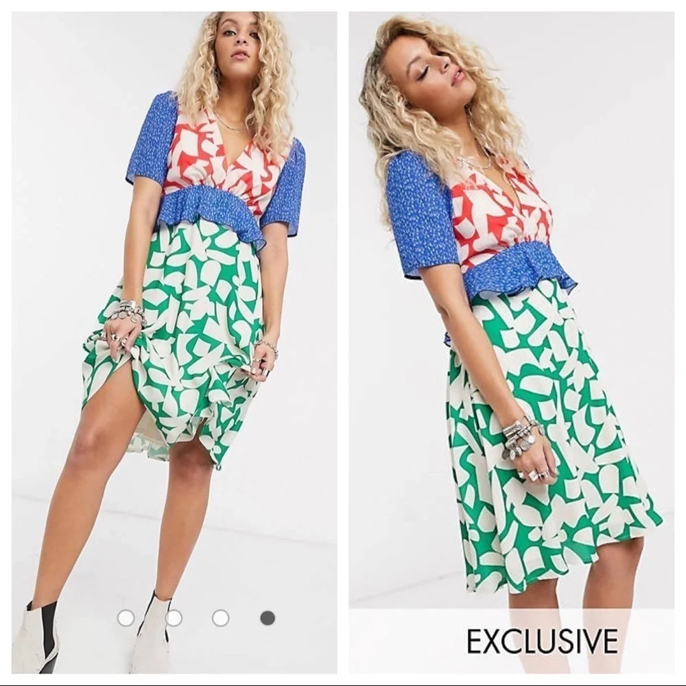 Twisted Wunder Floral Abstract Dress Sz 8